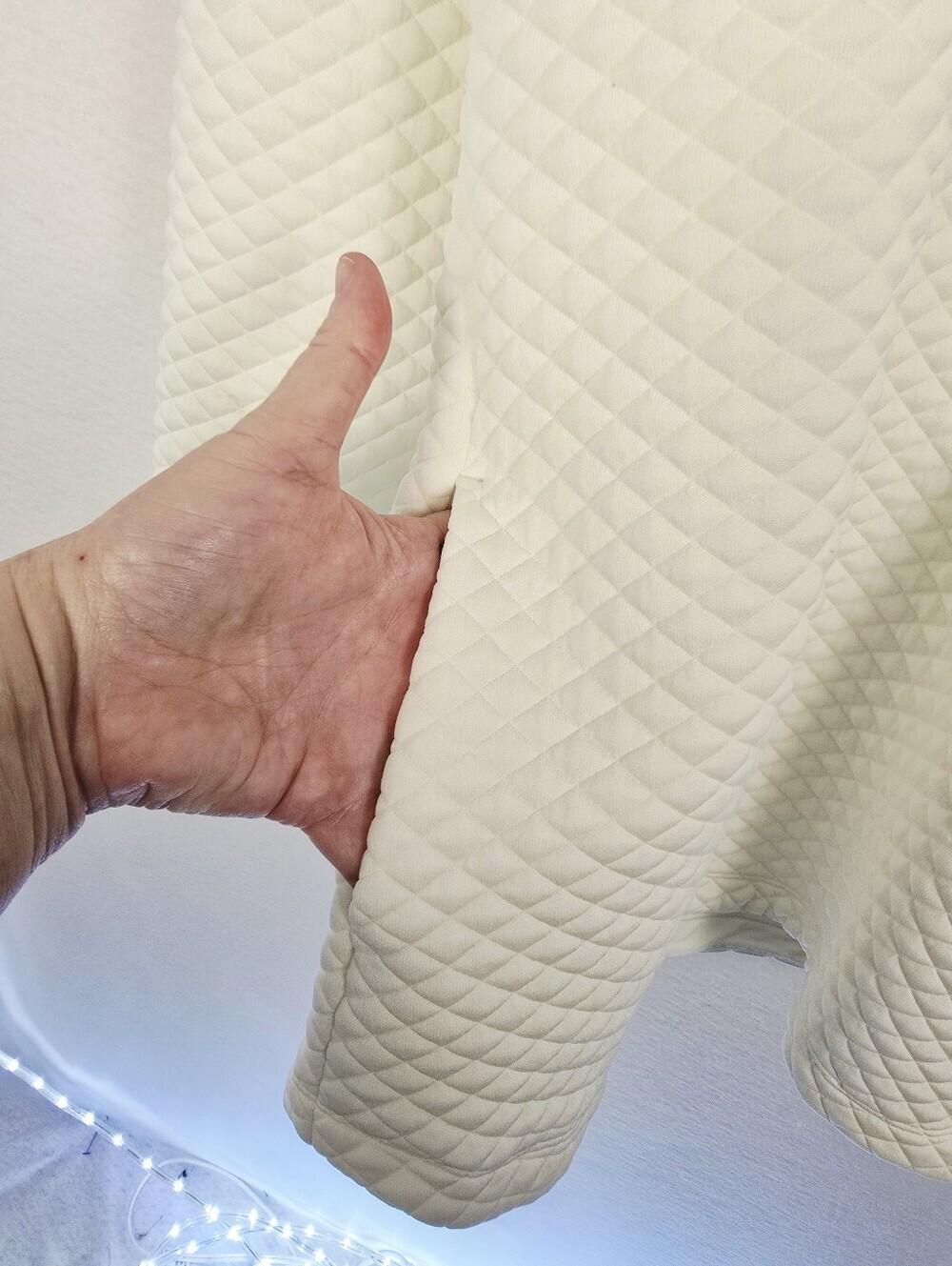New Balance Quilted Ivory L Sleeve Mock Turtleneck Pull Over Sweatshirt Ladies M - Picture 4 of 12